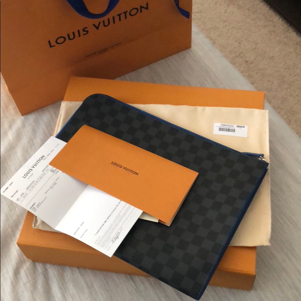 Pochette Jour GM NM Damier Graphite Bleu